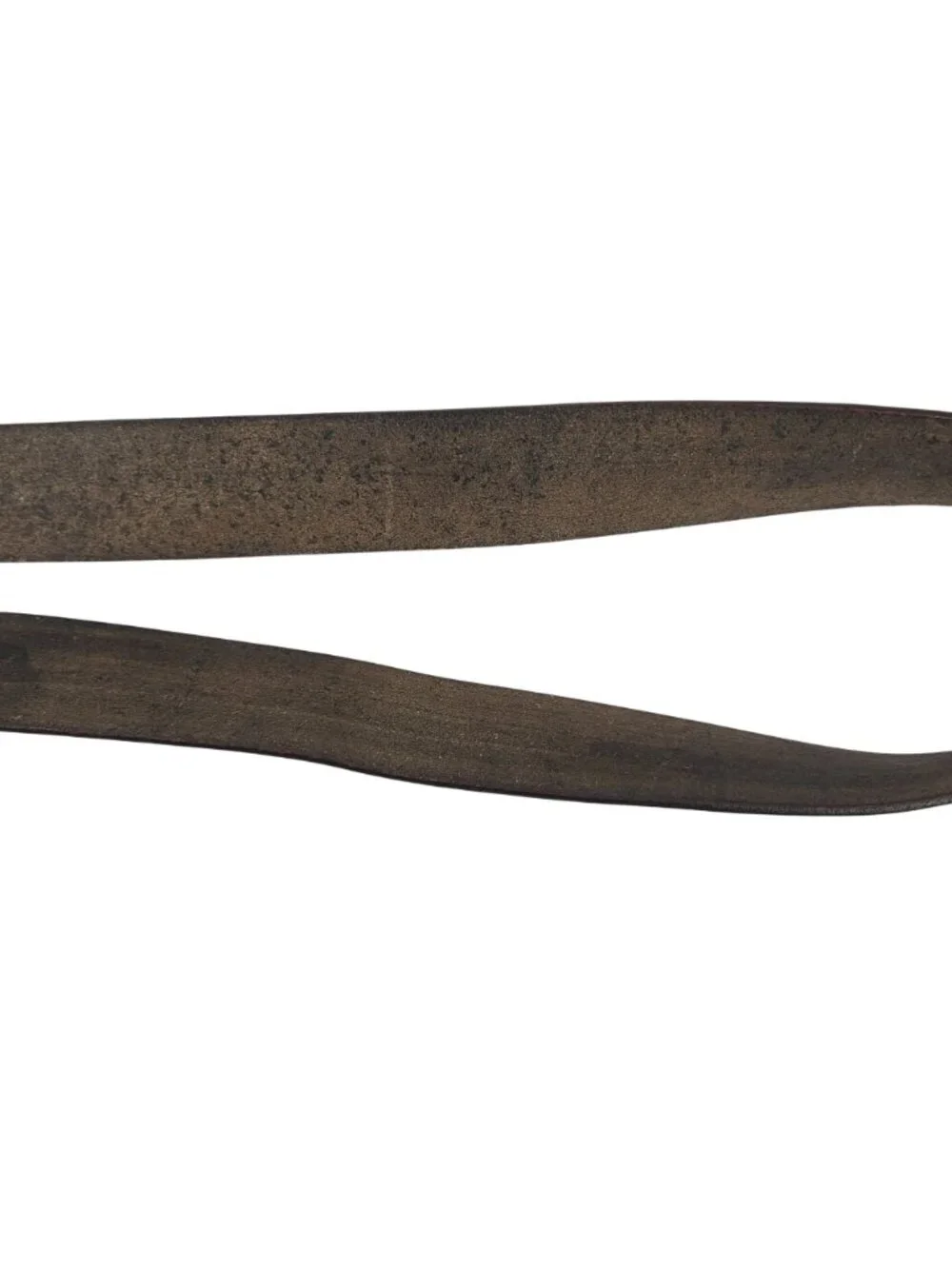 NEW Ishaor Vintage-Style Brown Leather Belt With Distressed Metal Buckle For Men